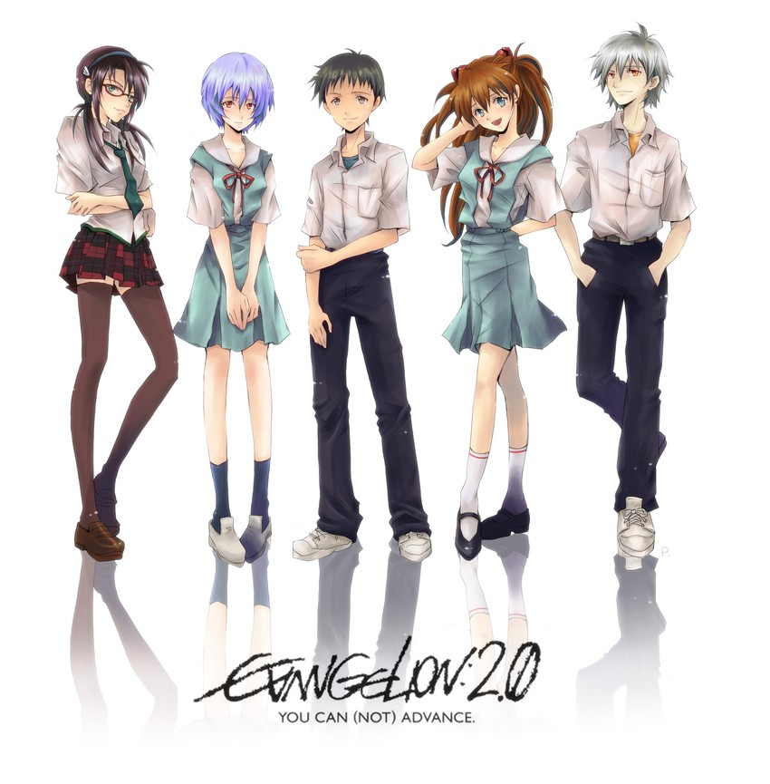 souryuu asuka langley, ayanami rei, ikari shinji, nagisa kaworu, and makinami mari illustrious (neon genesis evangelion and 2 more) drawn by imai_miu