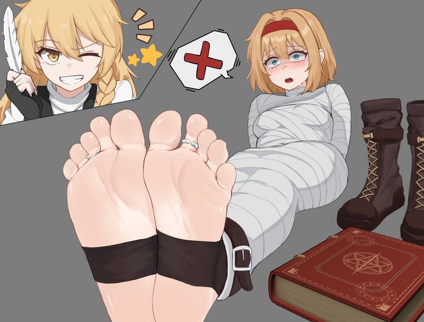 kirisame marisa and alice margatroid (touhou) drawn by jager