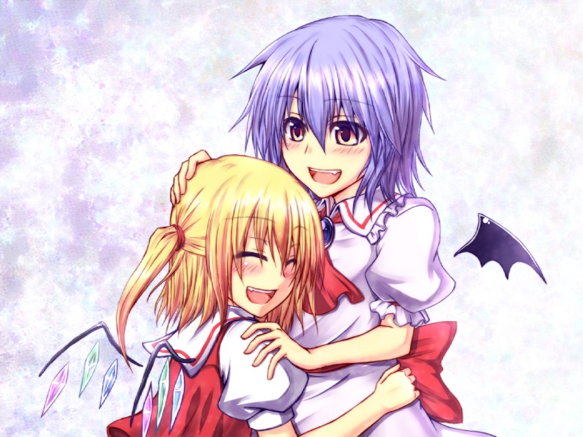remilia scarlet and flandre scarlet (touhou) drawn by oukawa_yuu