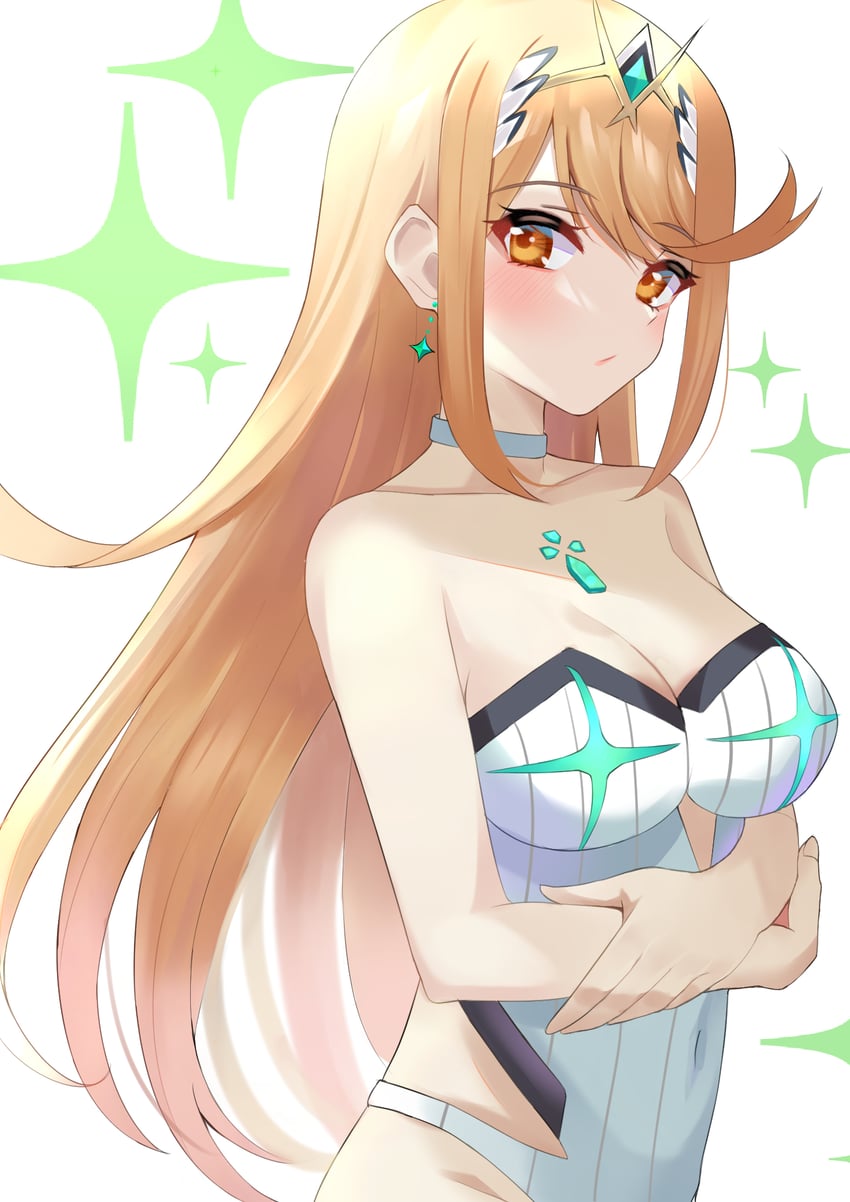 mythra (xenoblade chronicles and 1 more) drawn by kyaro_(wanu_14)