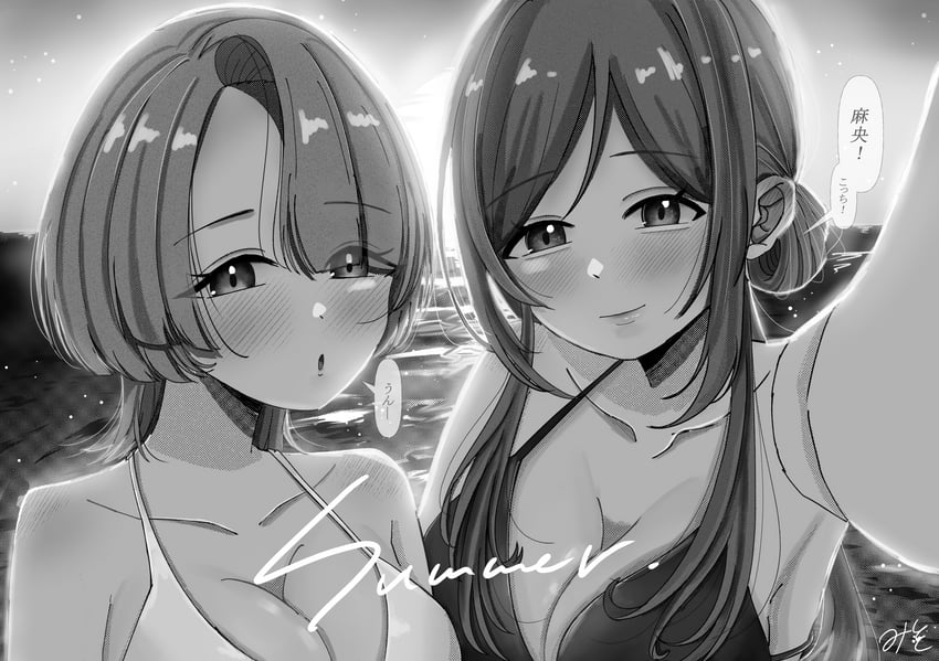 himesaki rinami and arimura mao (idolmaster and 1 more) drawn by miso_weiper