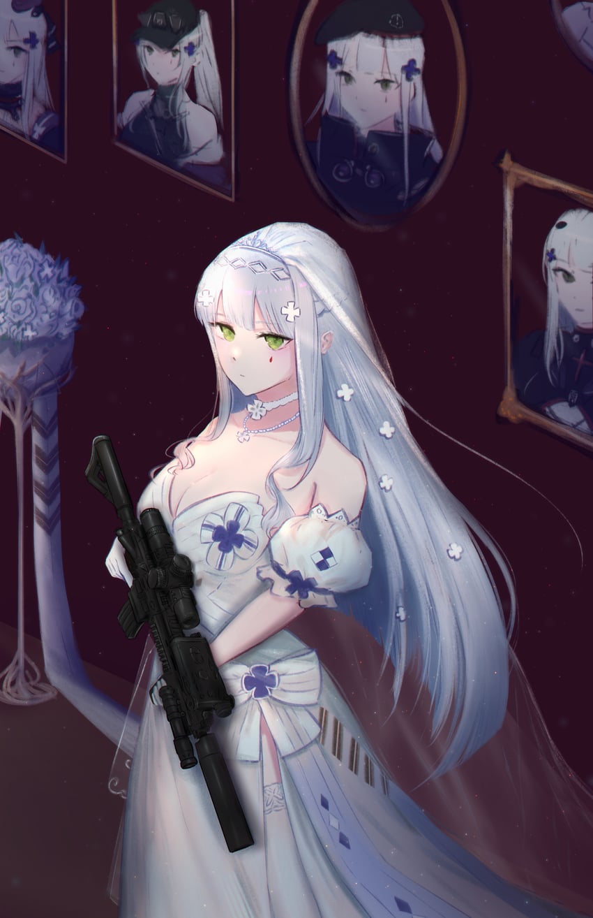 hk416 and klukai (girls' frontline and 1 more) drawn by aqxin