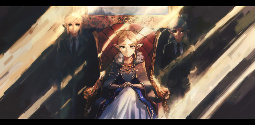 link, princess zelda, and impa (the legend of zelda and 2 more) drawn by mpka_yt