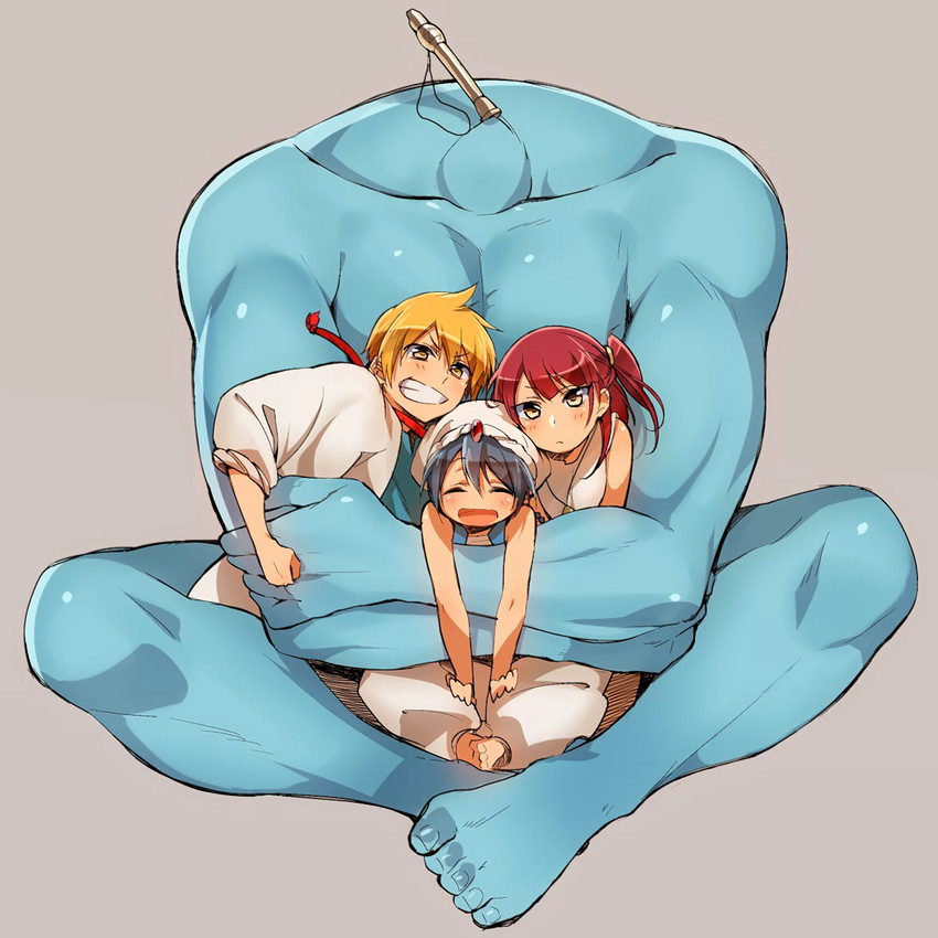 morgiana, aladdin, alibaba saluja, and uugo (magi the labyrinth of magic) drawn by murakami_yuichi