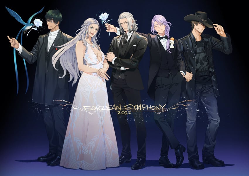 warrior of light, venat, adventurer, emet-selch, meteion, and 7 more (final fantasy and 2 more) drawn by yuzukarin