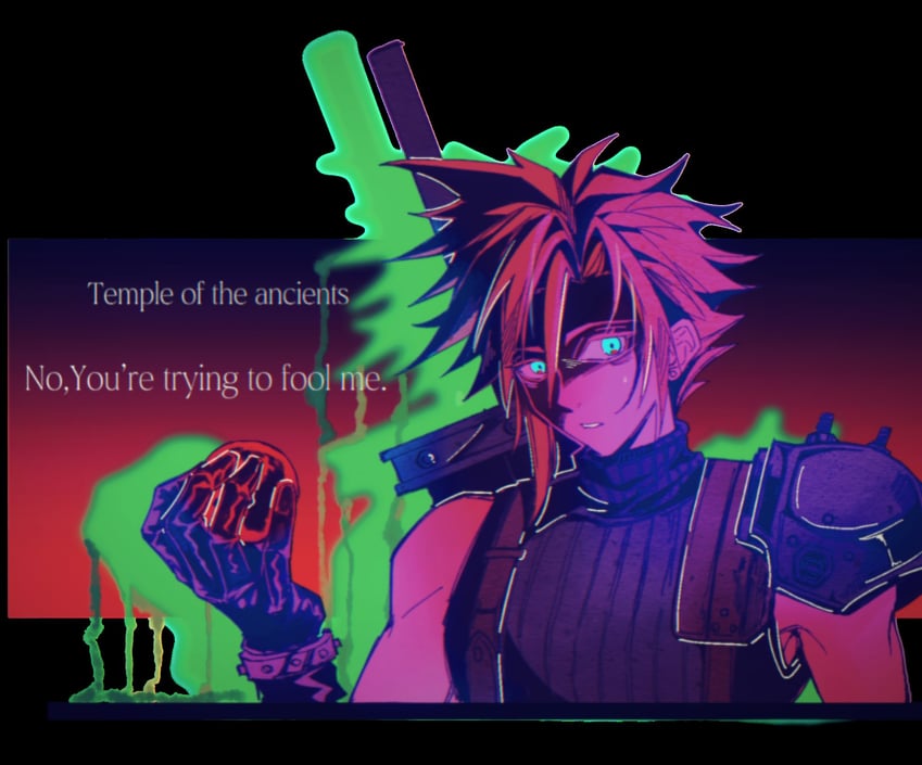 cloud strife (final fantasy and 3 more) drawn by zdax20001212
