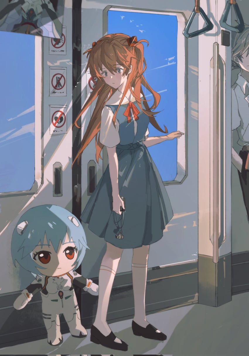 souryuu asuka langley, ayanami rei, ikari shinji, nagisa kaworu, and rei chikita (neon genesis evangelion) drawn by eliza_804