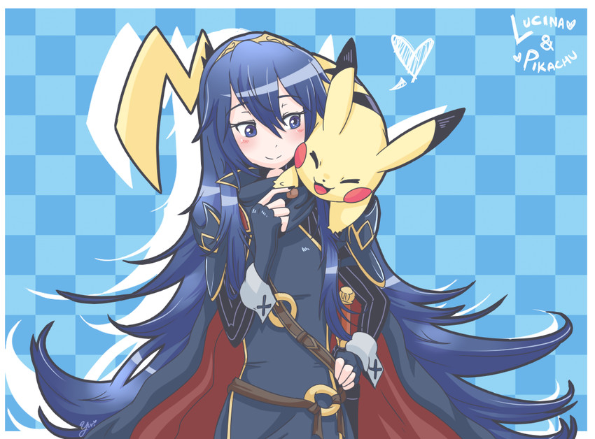 pikachu and lucina (pokemon and 3 more) drawn by mahoxyshoujo