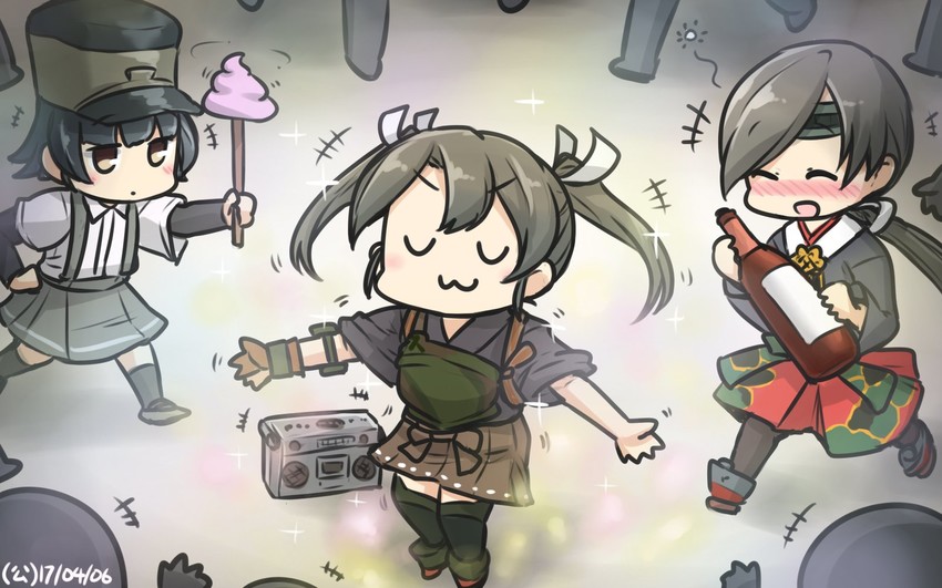 zuikaku, chitose, arare, and zuikaku kai ni (kantai collection and 1 more) drawn by hamu_koutarou