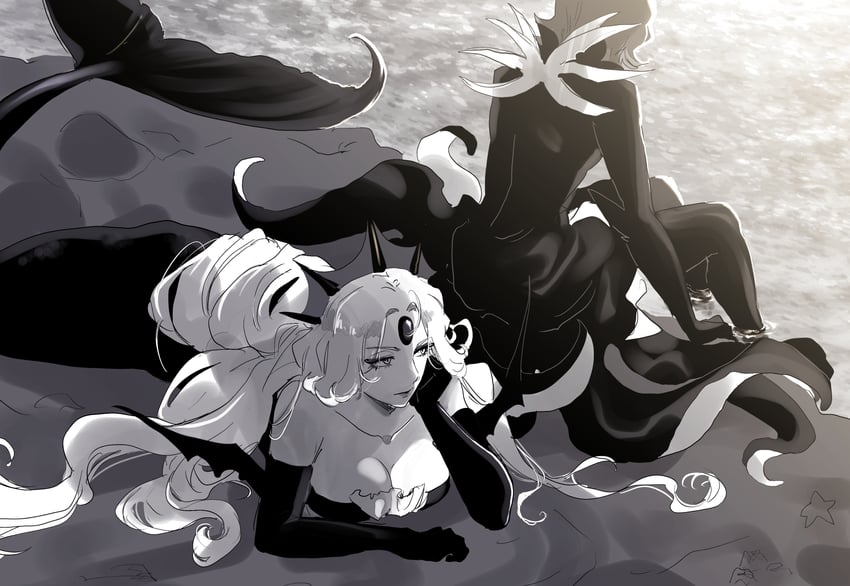 black pearl cookie and abyss monarch cookie (cookie run and 2 more) drawn by jojo05_rabbit09