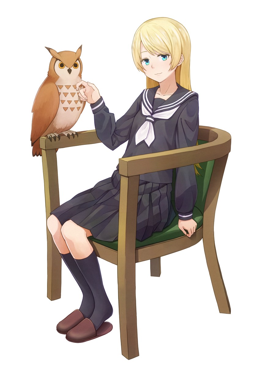 shiina anzu and aurore (flying witch) drawn by dararito