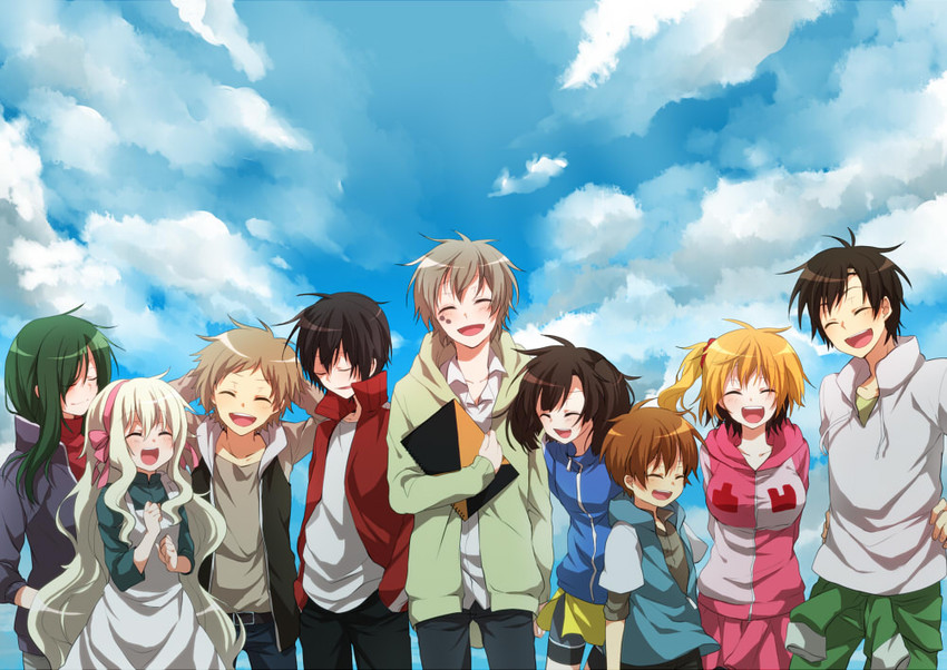 kozakura marry, kisaragi shintarou, kido tsubomi, kano shuuya, seto kousuke, and 4 more (kagerou project and 1 more) drawn by yamabukiiro