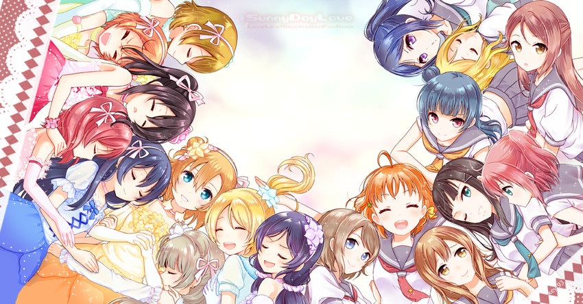 nishikino maki, tojo nozomi, sonoda umi, yazawa nico, ayase eli, and 13 more (love live! and 2 more) drawn by hirako