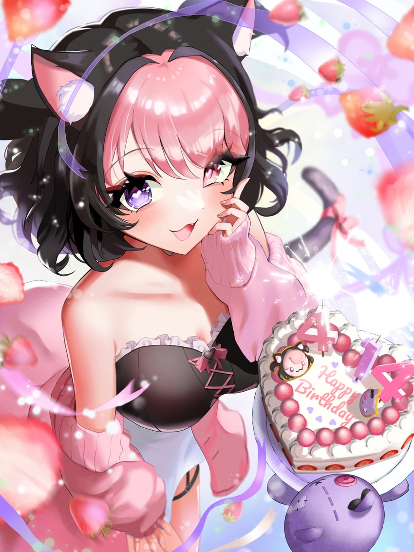 darlingstrawb (indie virtual youtuber) drawn by yuarima2