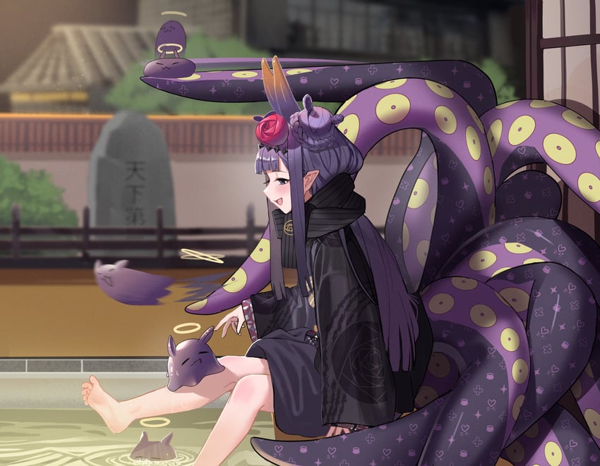 ninomae ina'nis and takodachi (hololive and 1 more) drawn by ziki_(gkdlfnzo1245)