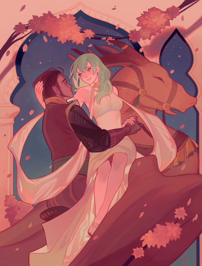 claude von riegan and female byleth (fire emblem and 1 more) drawn by hollyfig