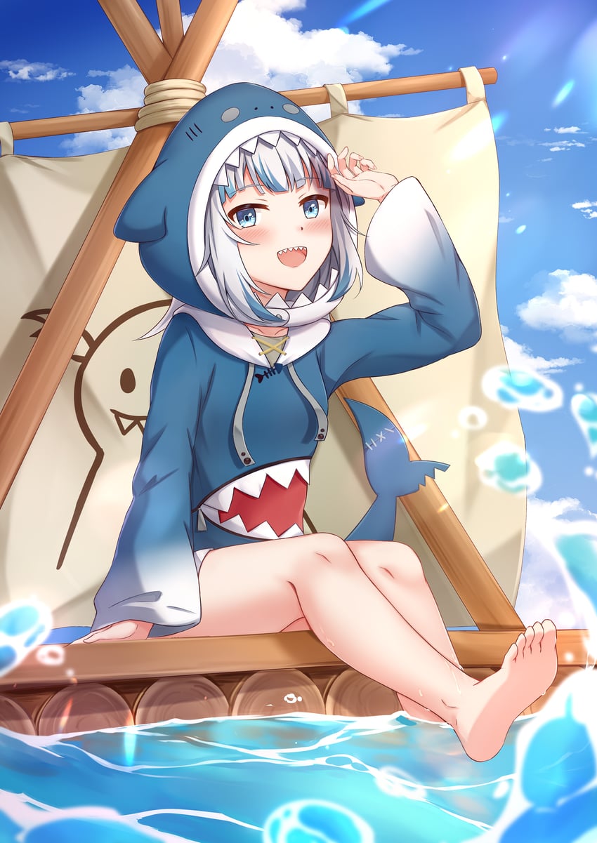 gawr gura (hololive and 1 more) drawn by muwa12