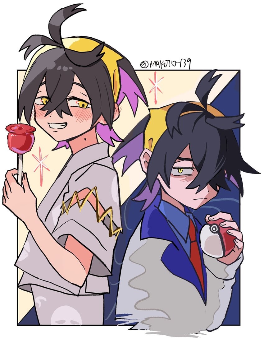 kieran (pokemon and 1 more) drawn by makoto_139