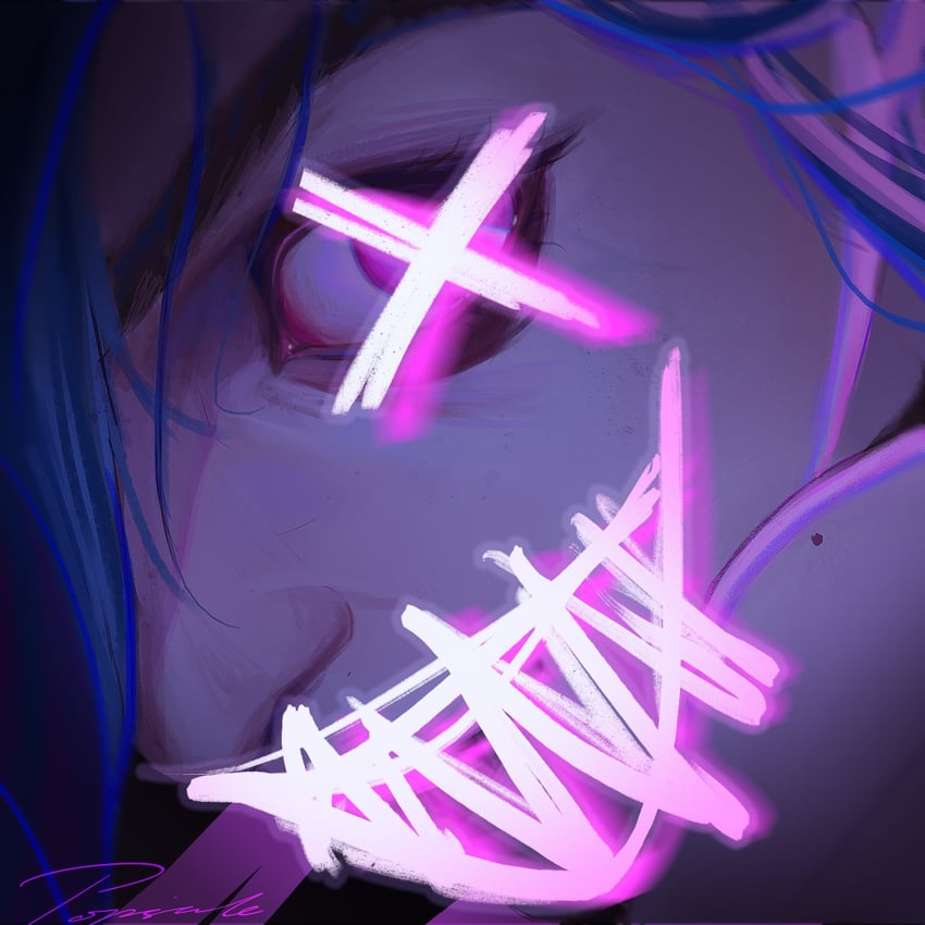jinx and arcane jinx (league of legends and 1 more) drawn by heibai_bangbing