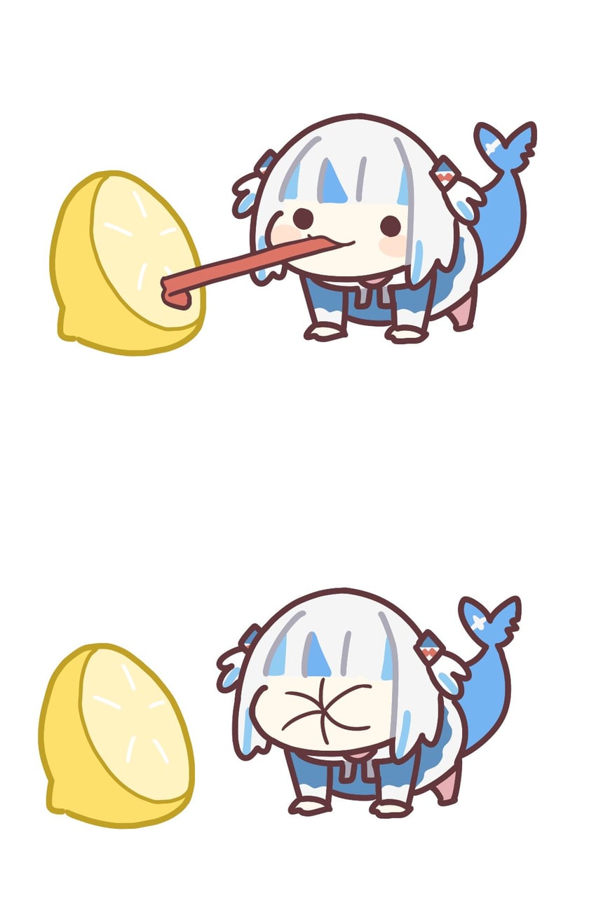 gawr gura (hololive and 1 more) drawn by takeru_(hashiru11275)
