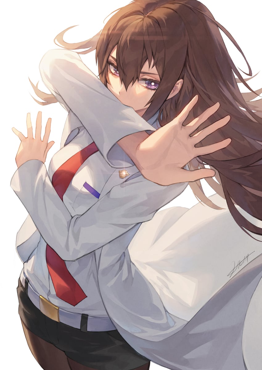 makise kurisu (science adventure and 1 more) drawn by hichi