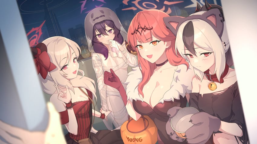 kayoko, aru, mutsuki, and haruka (blue archive) drawn by y0ung