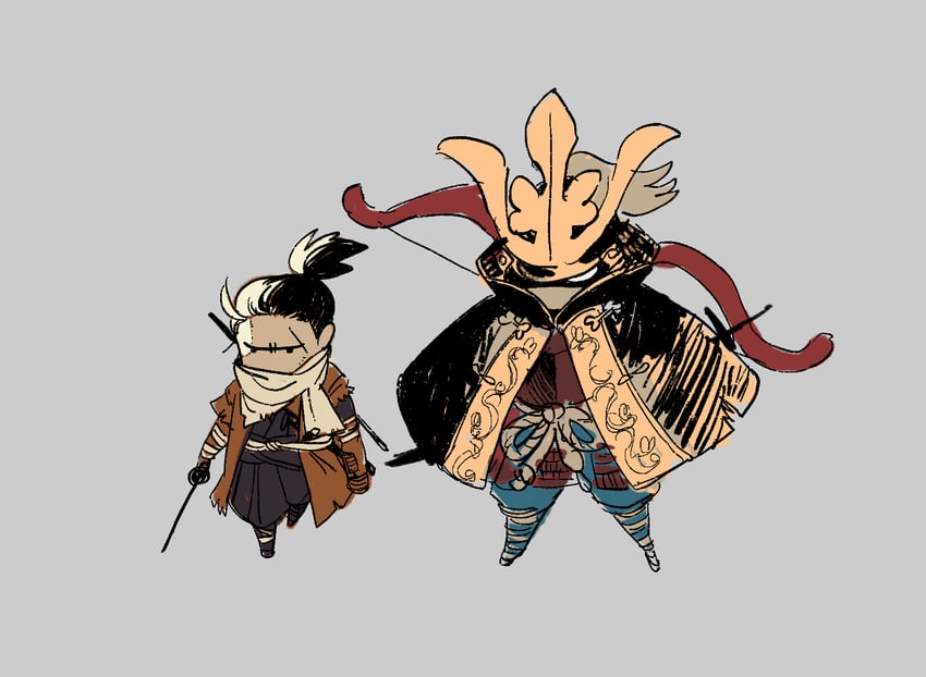 sekiro and ashina genichirou (sekiro: shadows die twice) drawn by piyomotsu