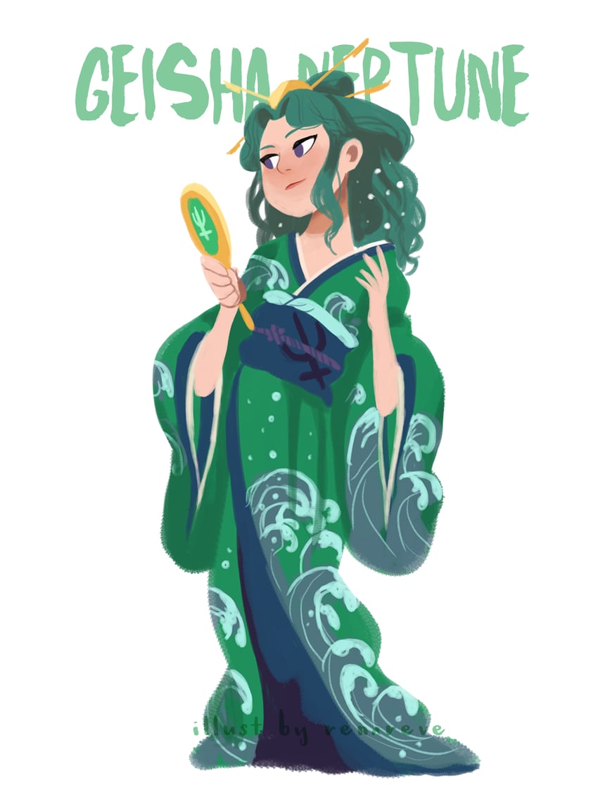 kaiou michiru (bishoujo senshi sailor moon) drawn by renareve