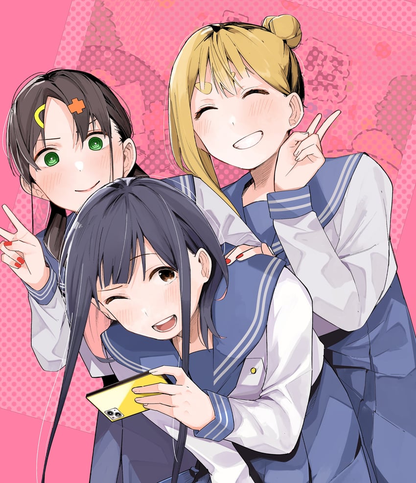 amou akane, natsuna ena, and kurumizawa ouka (r15+ ja dame desu ka?) drawn by uraya_nagi