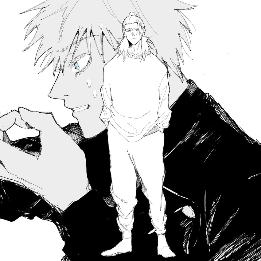 gojou satoru and getou suguru (jujutsu kaisen) drawn by 91_onu