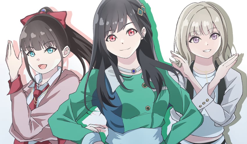 uchida shuu, koizumi moeka, and homoto akina (love live! and 1 more) drawn by kai_shum