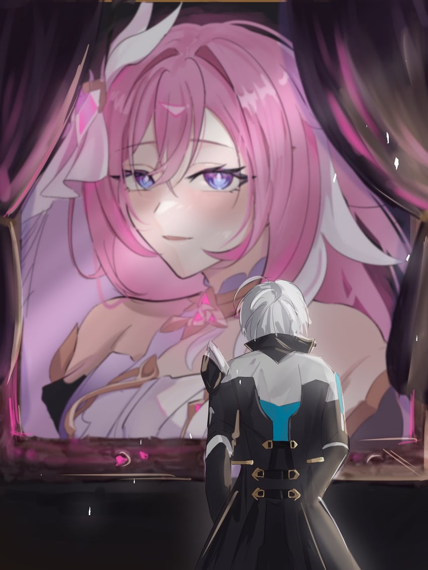elysia and kevin kaslana (honkai and 1 more) drawn by aeyrah3