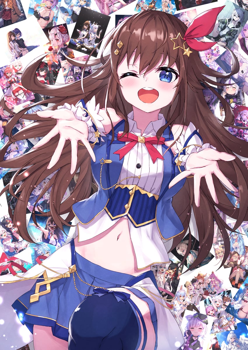 shirakami fubuki, usada pekora, nekomata okayu, minato aqua, sakura miko, and 19 more (hololive) drawn by masaki_(msk064)