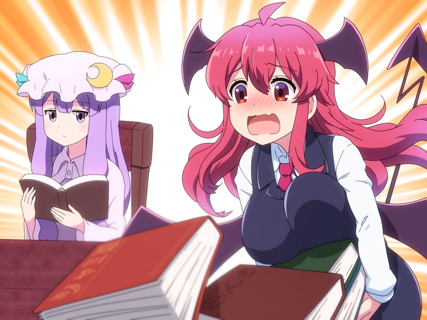patchouli knowledge and koakuma (touhou and 1 more) drawn by shirosato