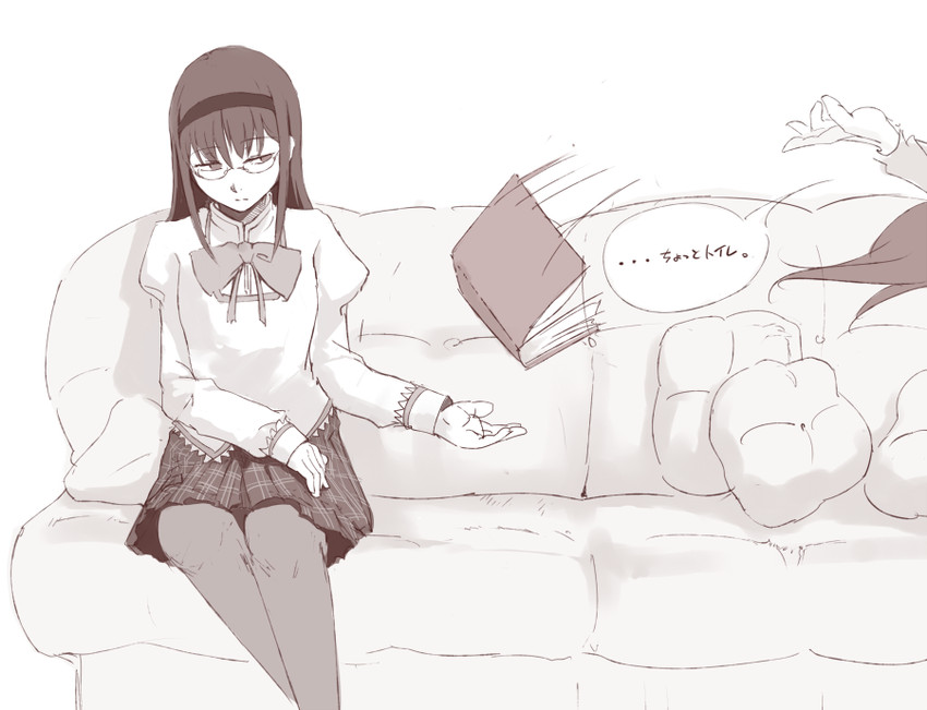 akemi homura and sakura kyoko (mahou shoujo madoka magica) drawn by uruo
