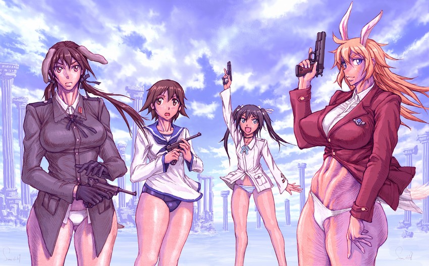 miyafuji yoshika, gertrud barkhorn, charlotte e. yeager, and francesca lucchini (world witches series and 1 more) drawn by same_(carcharodon)