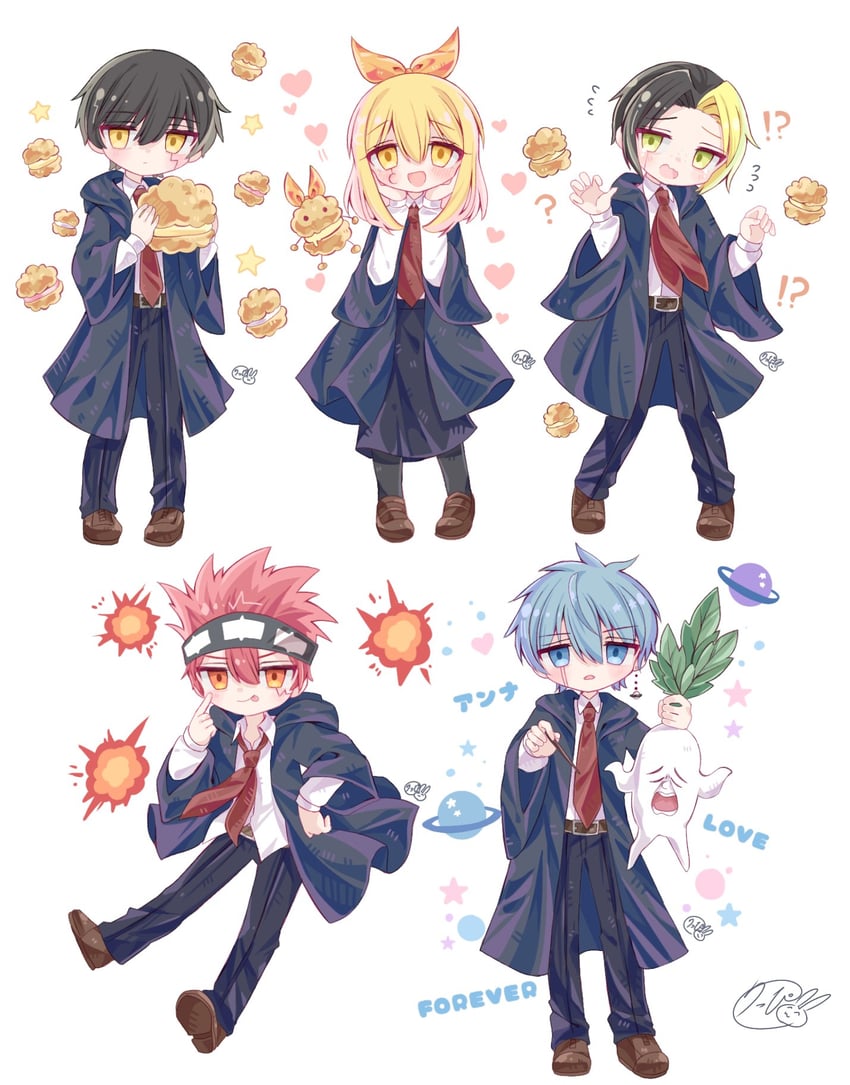 mash burnedead, finn ames, lance crown, lemon irvine, and daut barret (mashle) drawn by rippi_(k1fqp0s3mhqid55)