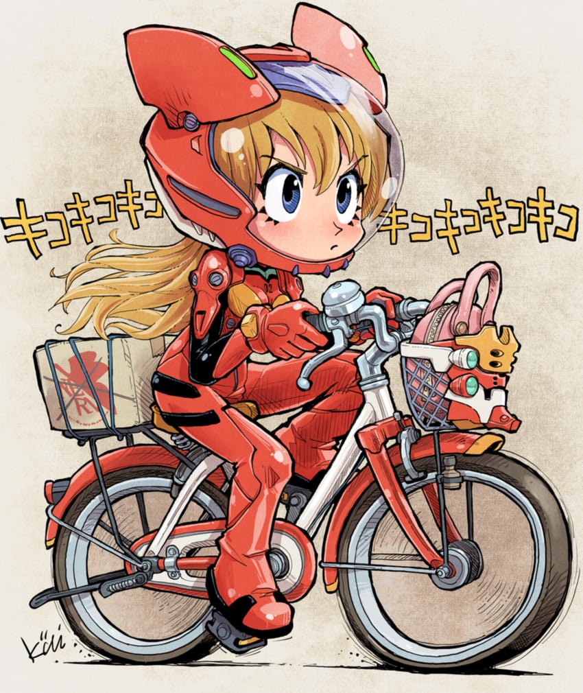 souryuu asuka langley and eva 02 (neon genesis evangelion and 2 more) drawn by kiichi