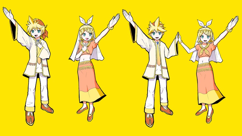 kagamine rin and kagamine len (vocaloid and 1 more) drawn by pinocchio-p