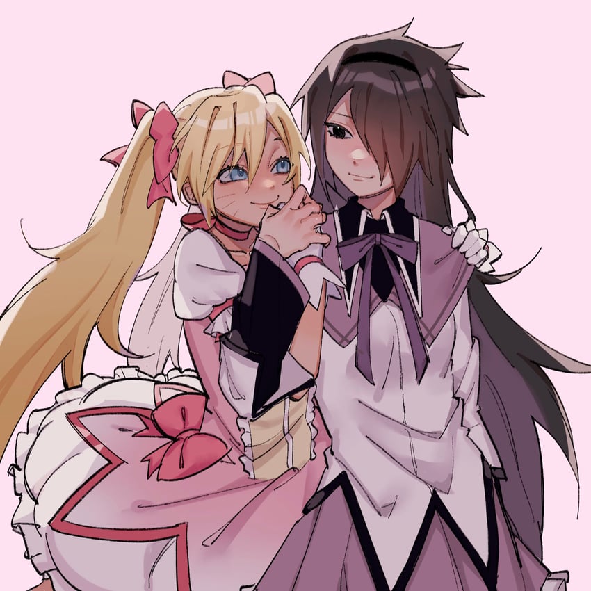 akemi homura, kaname madoka, uzumaki naruto, uchiha sasuke, and naruko (mahou shoujo madoka magica and 1 more) drawn by winteamelon