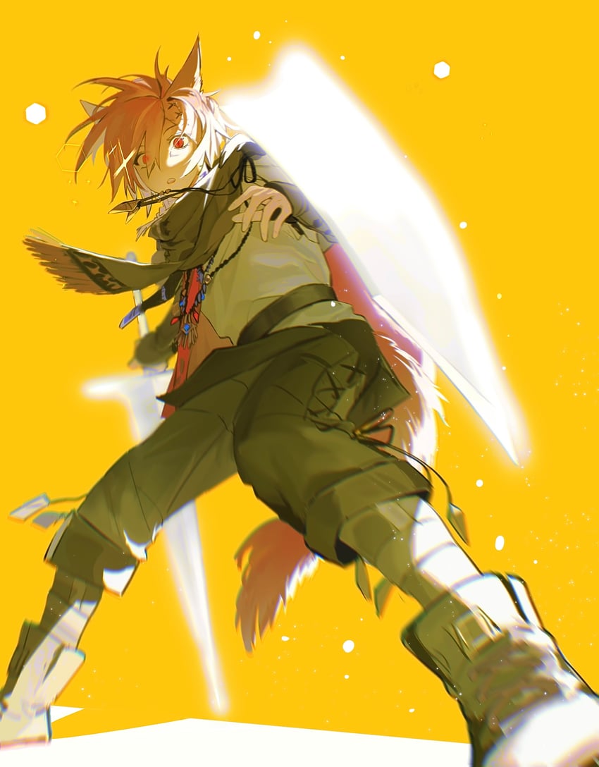 g'raha tia and paladin (final fantasy and 1 more) drawn by feishui_chizi