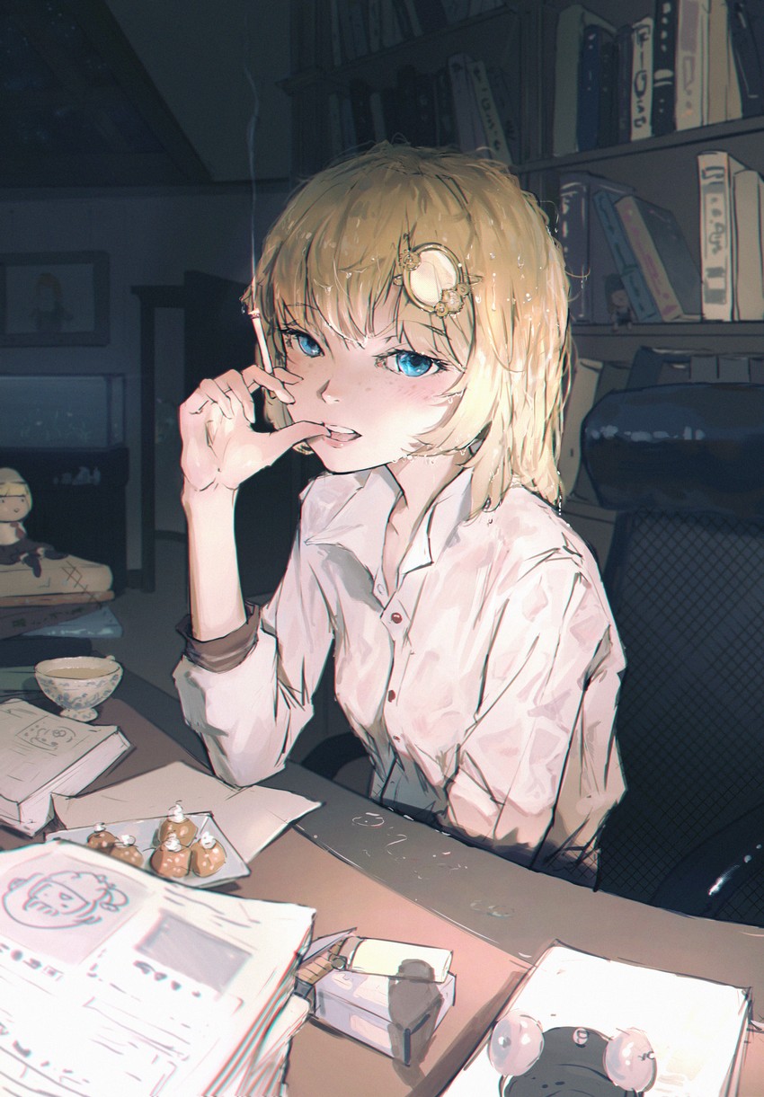 gawr gura and watson amelia (hololive and 1 more) drawn by dino_(dinoartforame)