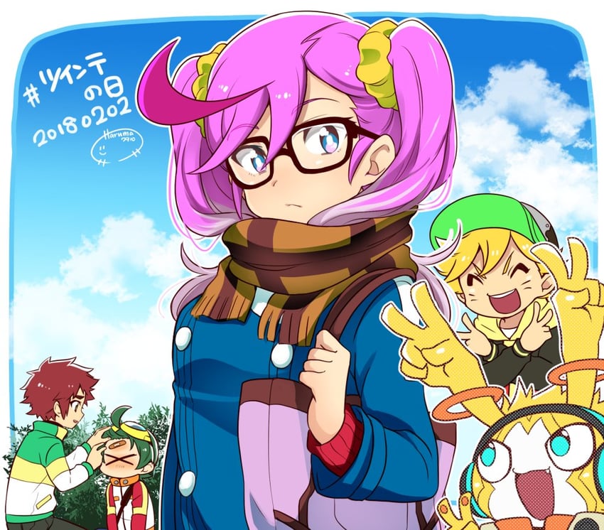 karan eri, shinkai haru, musimon, ozora yujin, and asuka torajirou (digimon and 1 more) drawn by oddnoise