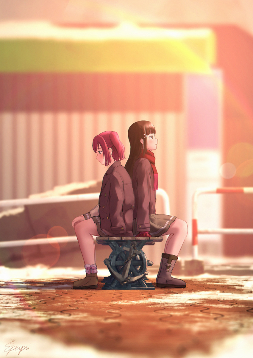 kurosawa dia and kurosawa ruby (love live! and 1 more) drawn by papi_(papiron100)