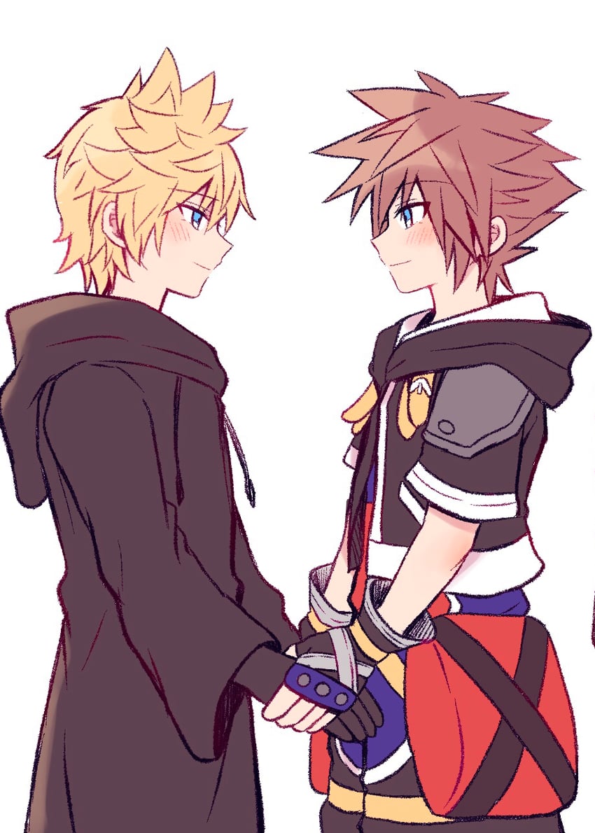 sora and roxas (kingdom hearts and 1 more) drawn by yataba