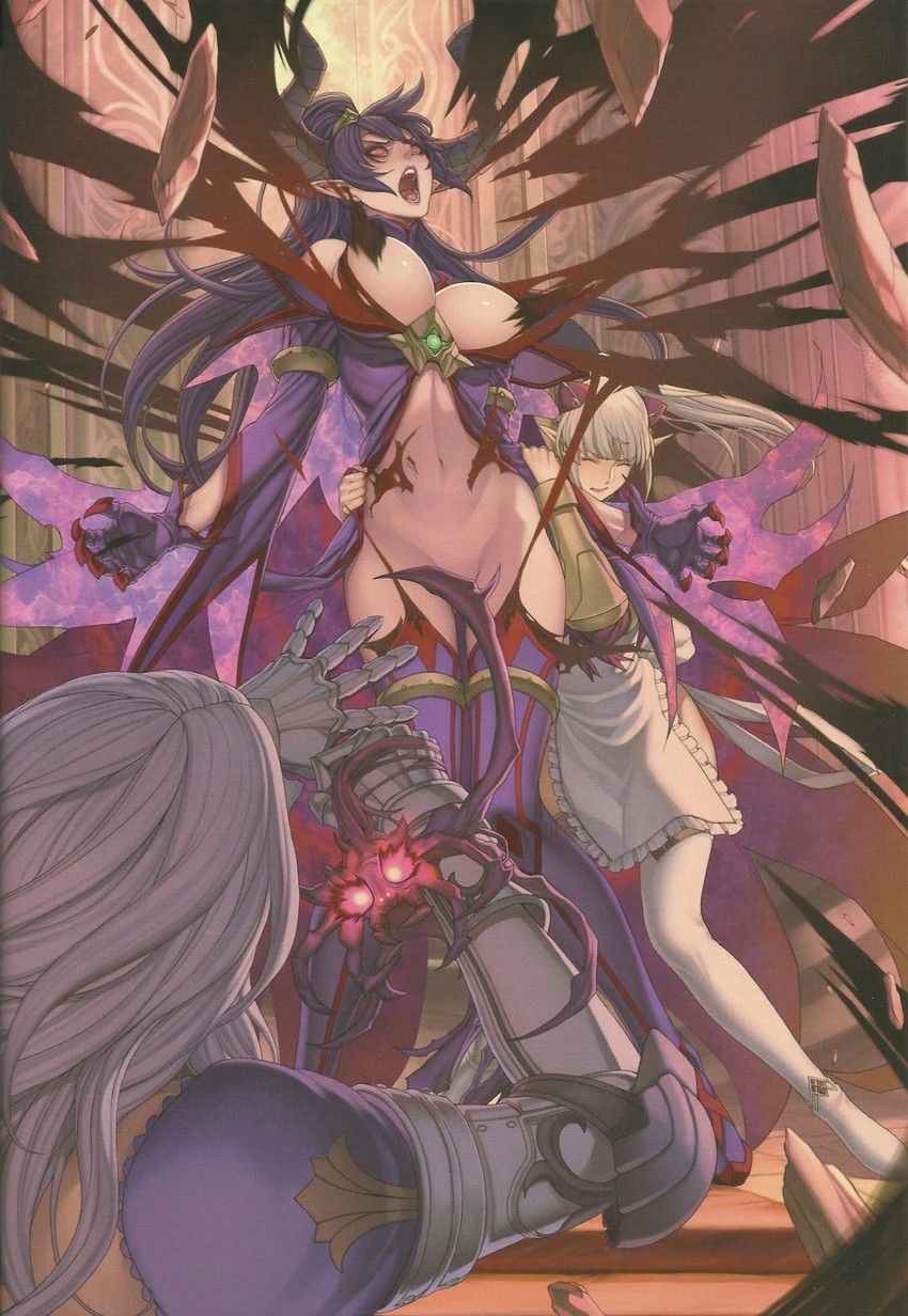 aldra, annelotte, knight princess annelotte, summoner aldra, and werbellia (queen's blade and 1 more) drawn by oda_non