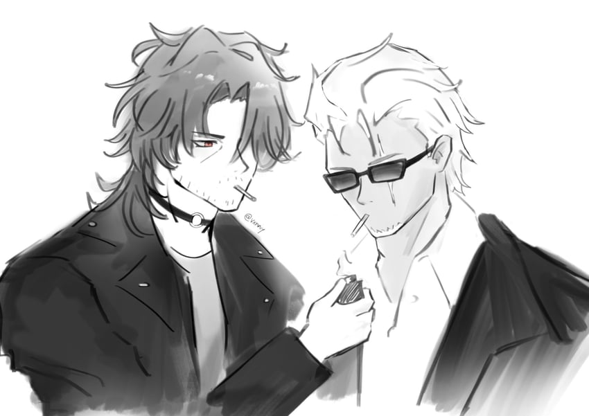 gallagher and woolsey (honkai and 1 more) drawn by vxnniy
