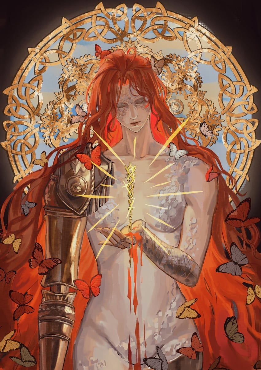 malenia blade of miquella and malenia goddess of rot (elden ring) drawn by fixed-star-4767