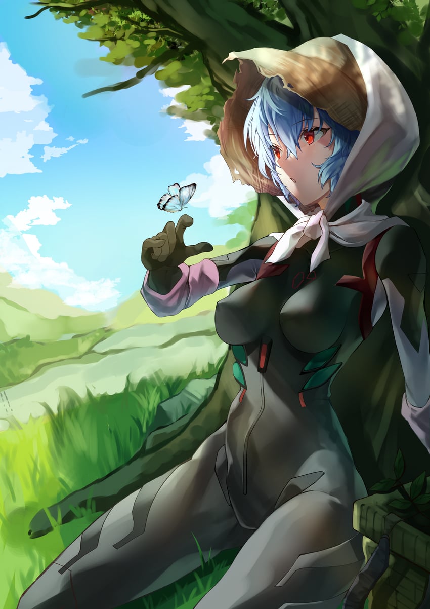 ayanami rei (neon genesis evangelion and 2 more) drawn by pengrani