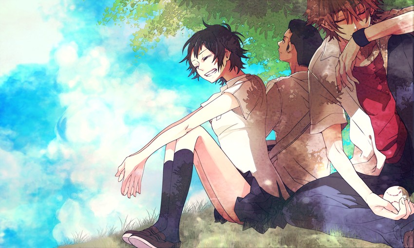 konno makoto, mamiya chiaki, and tsuda kousuke (toki wo kakeru shoujo) drawn by yamako_(state_of_children)
